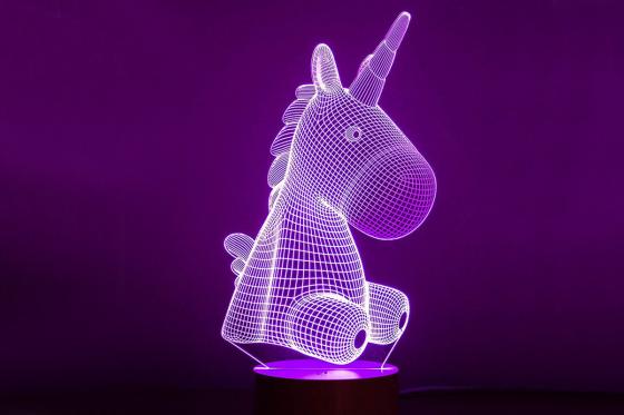 Lampe 3D - Licorne  