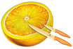 Servierplatte - inkl. Messer Set, Orange 