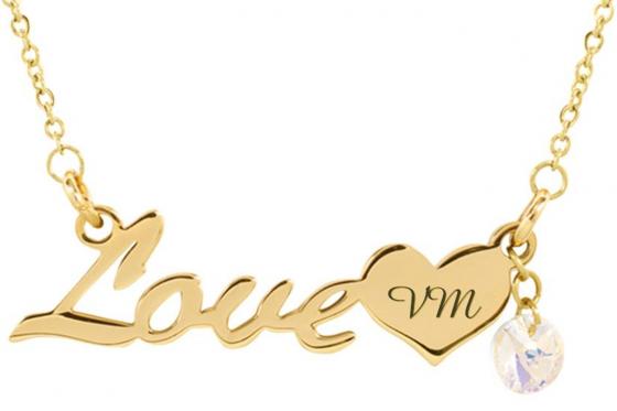 Halskette Swarovski elements - personalisierbar  