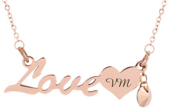 Halskette Swarovski elements - personalisierbar  