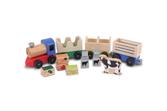 Train de la ferme - jouet en bois  