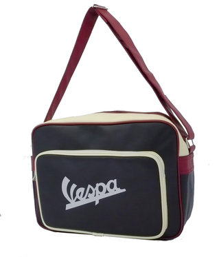 Vespa Umhängetasche - schwarz / beige / rot  
