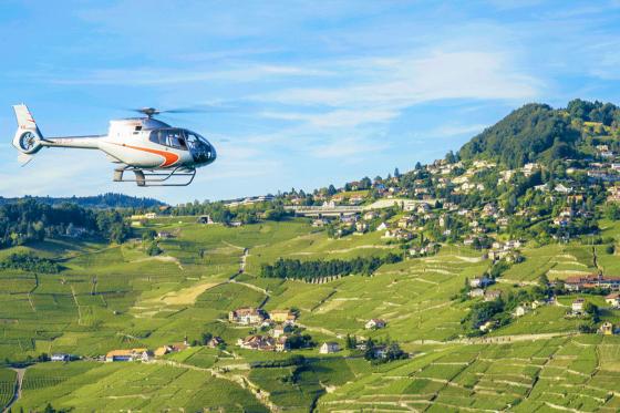 Lausanne Helikopterflug - inkl. Fondue-Plausch für 2 Personen   