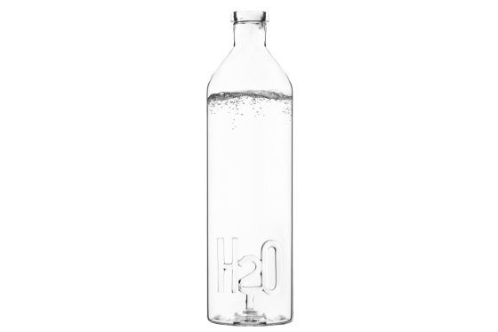 Wasserflasche H2O - 1.2 Liter aus Glas  
