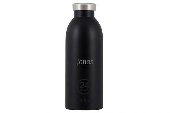 Thermosflasche Tuxedo Black - von 24Bottles, mit Gravur  