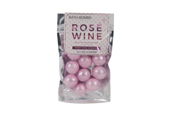 Bombe da bagno al vino rosé - con effetto glitter  