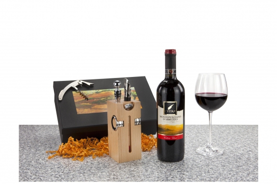 Wein Geschenkset - mit Weinaccessoires  