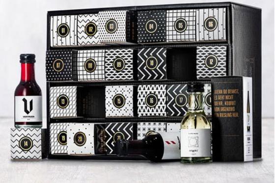 Wein Adventskalender - 24 Weinflaschen mit je 100 ml feinstem Inhalt  