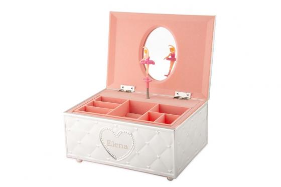 Schmuckkästchen Ballerina - personalisierbar, versilbert  