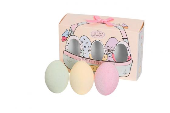 Uova da bagno spumanti - in tre colori  