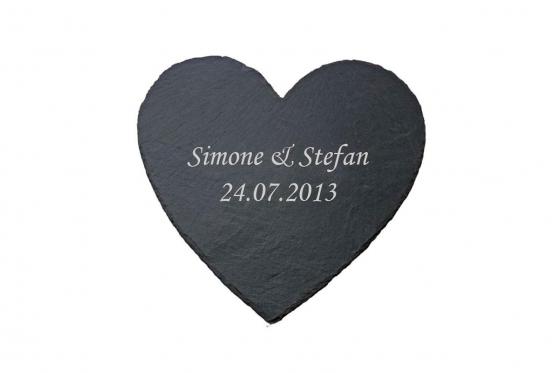 Coeur en ardoise - avec gravure  