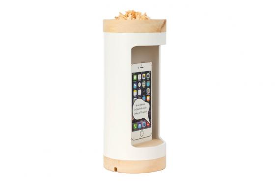 Zirben Handyhalterung - 75% mehr Strahlenschutz  