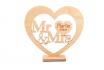 Holzherz Mr & Mrs - mit Gravur 