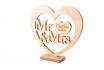 Holzherz Mr & Mrs - mit Gravur 1