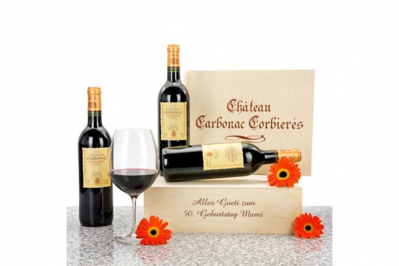 Coffret à vin en bois - personnalisable  