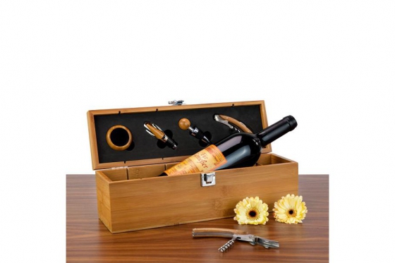 Wein-Set in Bambuskiste - Personalisierbar  