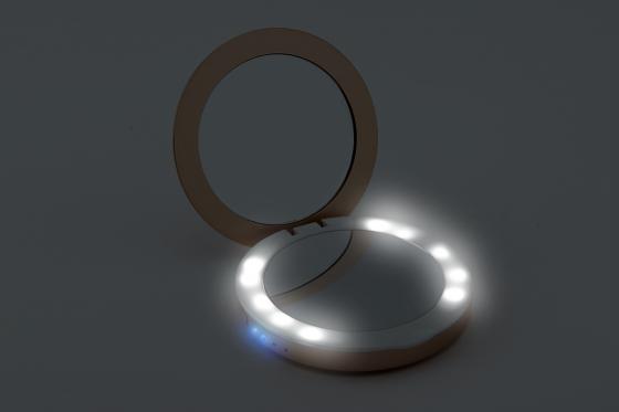 Miroir de maquillage LED - Incl. powerbank, avec gravure 4 