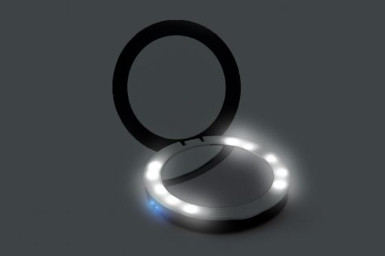 LED Make Up Spiegel - mit Gravur und Powerbank 4 