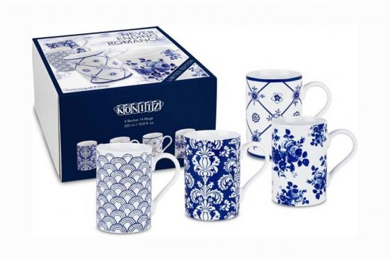 Tee Set - 4 Tassen, Teekanne und Erblühtee 2 