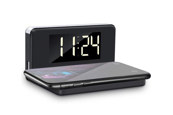 Réveil  - avec recharge sans fil et éclairage nocturne  