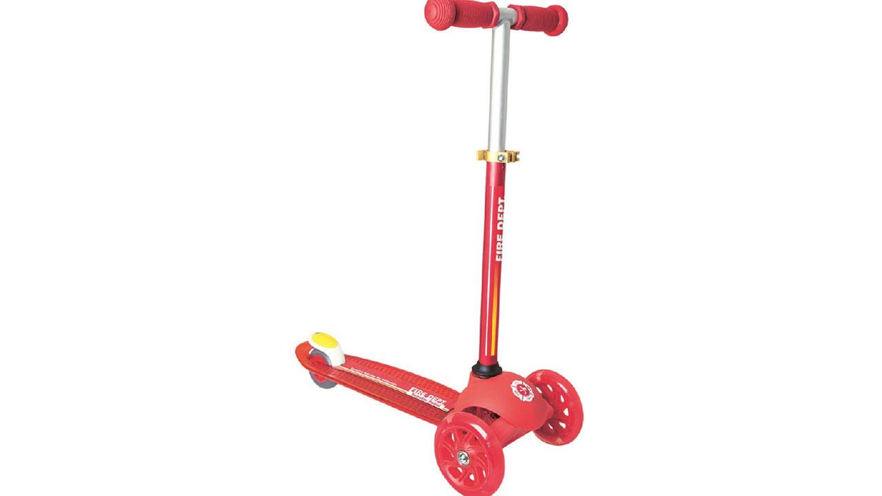 Trottinette pompiers, roues lumineuse