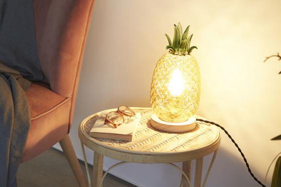Tischlampe Ananas - aus Glas 2 