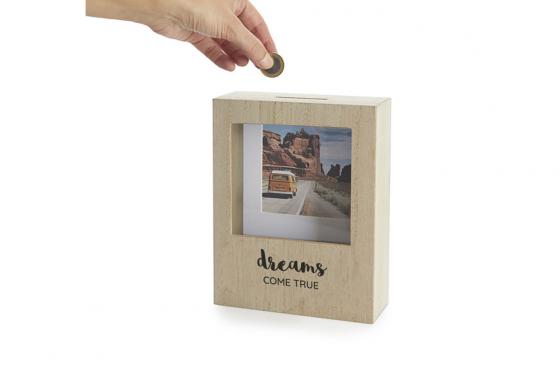 Spardose mit Fotorahmen - Dreams come true  