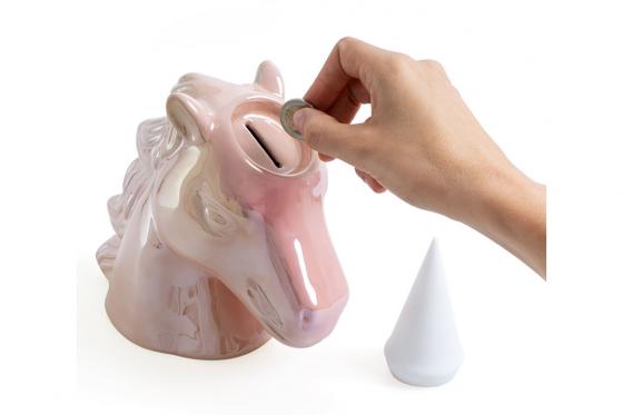 Tirelire licorne - avec corne lumineuse  