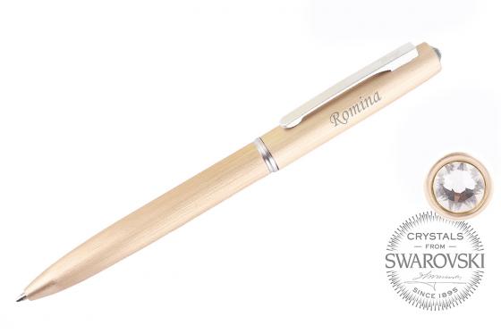 Stylo à bille gold - avec gravure - Swarovski Elements  