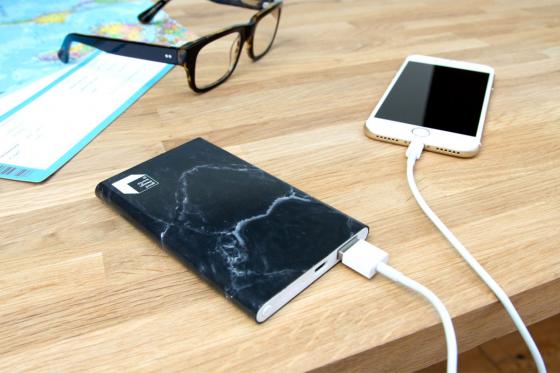 Batterie portable marbre - Noir  