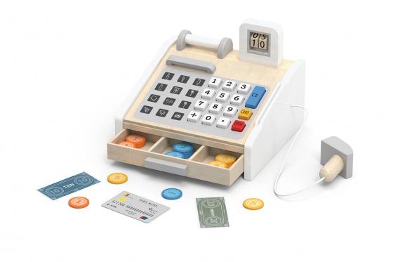 Spielkasse aus Holz - Mit Zubehör  