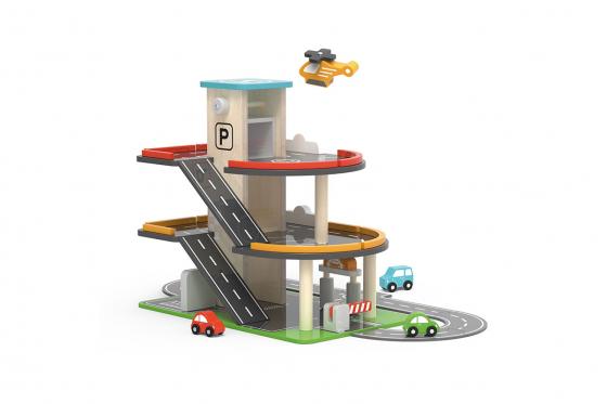 Parking avec station d'essence - En bois  