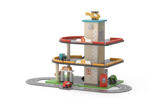 Parking avec station d'essence - En bois 1 