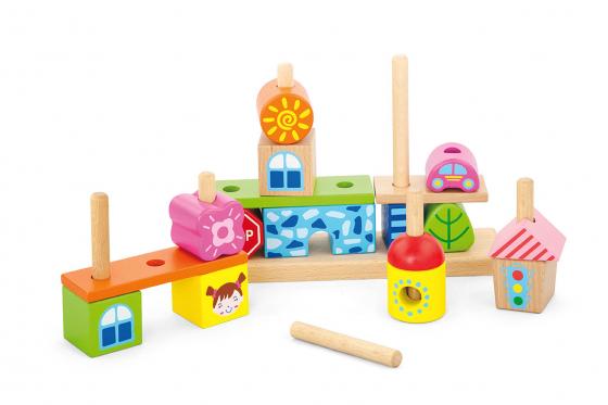 Stapelblöcke Stadt - aus Holz 2 