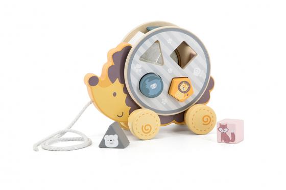 Hérisson à tirer en bois - 2 en 1  