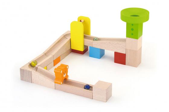 Circuit à billes en bois - 49 pièces 2 
