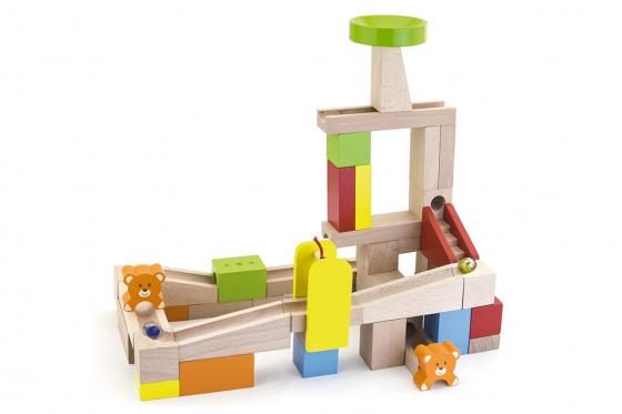 Circuit à billes en bois - 49 pièces 3 