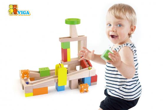 Circuit à billes en bois - 49 pièces 4 