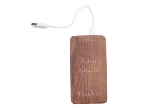 Powerbank Bambuu - Mit Gravur  