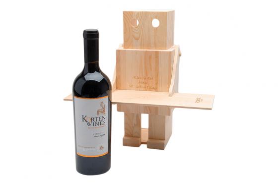 Weinbox Roboter - aus Holz, mit Gravur 2 