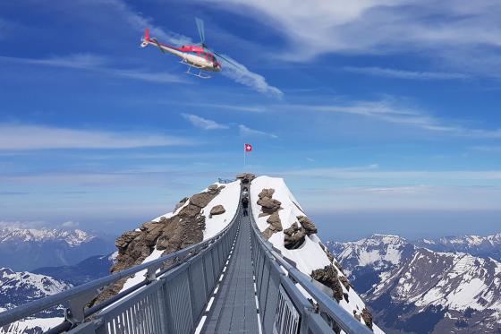 Glacier 3000 Helikopterflug - inkl. Fondue für 2 Personen  