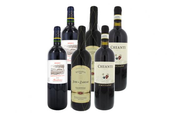 Gravierte Weintruhe - mit europäischen Rotweinen 3 