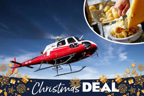 Vol en hélico & raclette - Raclette à gogo & vol de 18 minutes | pour 2 personnes  