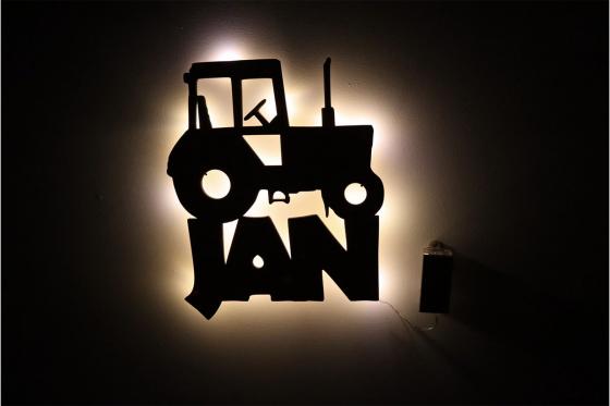 Nachtlicht Traktor - mit Wunschname 3 