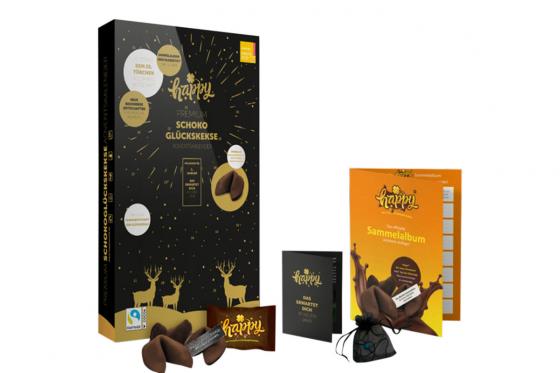 Schoko-Glückskekse  - Adventskalender mit täglichen Glücksbotschaften  