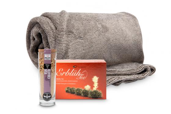 Panier cadeau d'hiver - Activités hivernales, couverture & vin chaud 3 