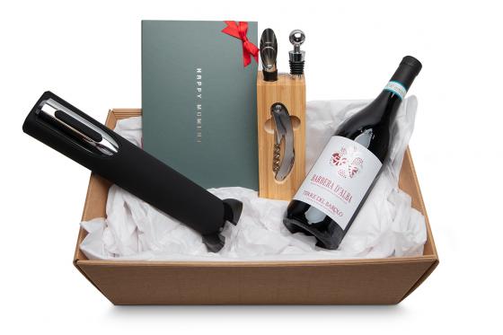 Wein Geschenkkorb - inkl. Wein-Abo-Gutschein & Zubehör  