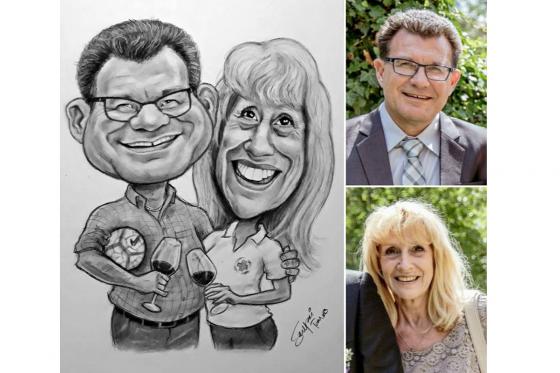 Caricature dessinée à la main - 1 visage, taille A3, en noir et blanc  