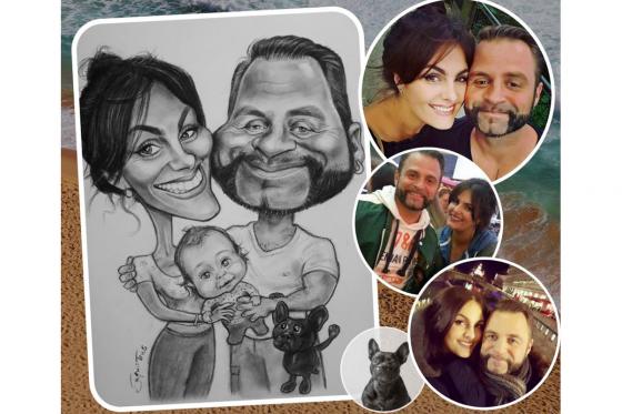 Caricature dessinée à la main - 1 visage, taille A3, en noir et blanc 3 