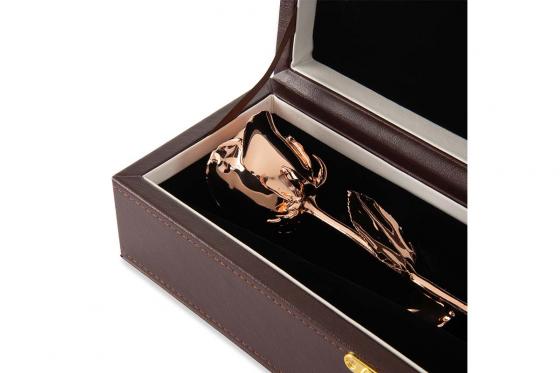 Goldrose - 28cm - roségold, in edler Lederbox 7 